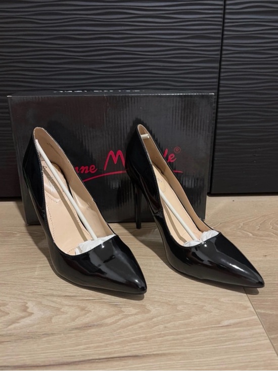 Anne Michelle Shoes - Anne Michelle Black Patent Pointed Toe Stiletto Heels